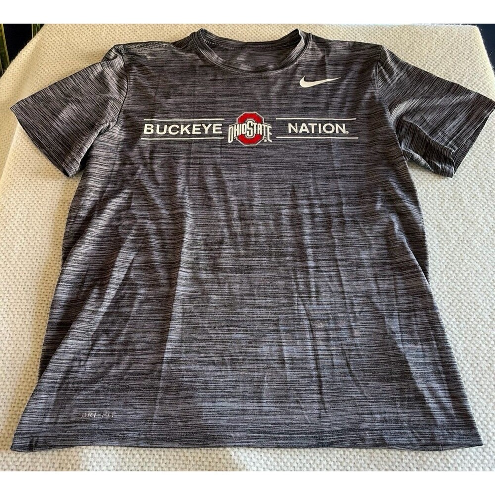 Nike Ohio State Buckeye Nation Dri-FIT Shirt Men’s Large Gray Charcoal